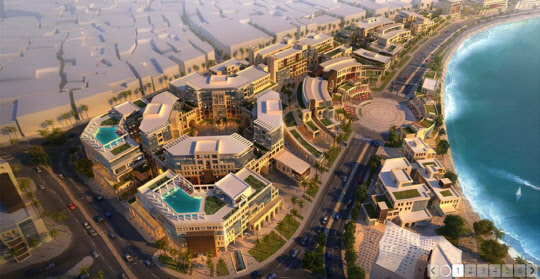 두바이 해안지역 개발 1단계 사업 전체 조감도  쌍용건설 제공